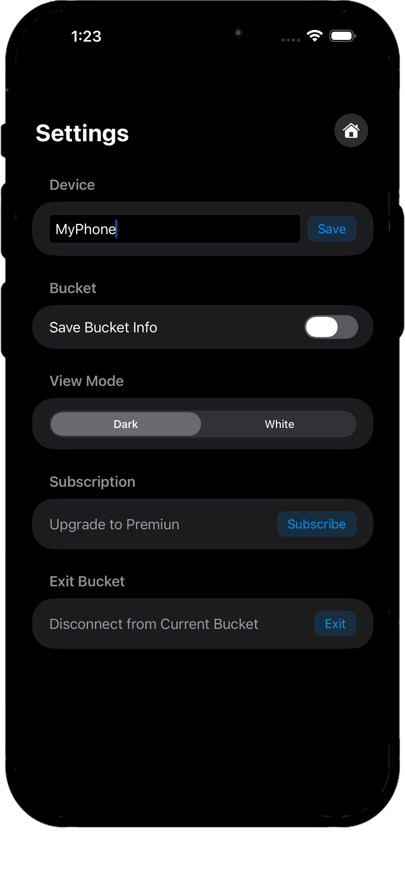 Settings Menu